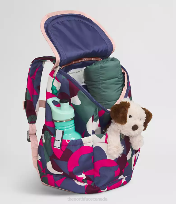 Mr. Pink Big Abstract Print/Cave Blue Kids The North Face Youth Mini Explorer Backpack 42D0397
