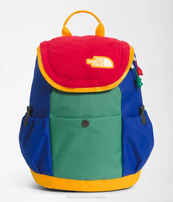 TNF Red/Deep Grass Green/TNF Blue Kids The North Face Youth Mini Explorer Backpack 42D0395
