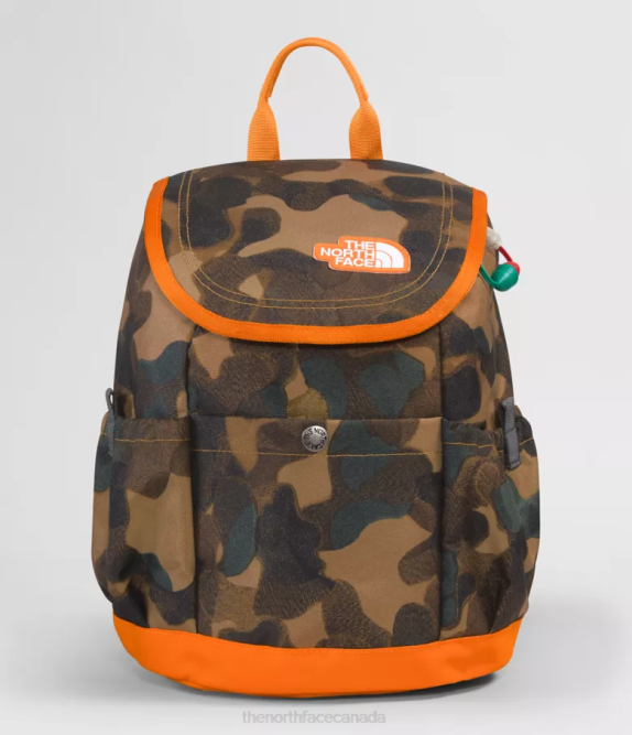 Utility Brown Camo Texture Print/Mandarin Kids The North Face Youth Mini Explorer Backpack 42D0396