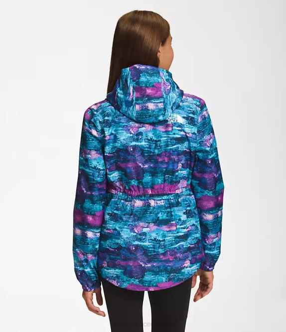 Purple Cactus Flower TNF Multi Dye Print Kids The North Face Antora Rain Jacket 42D0754
