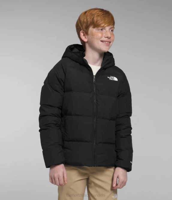 TNF Black Kids The North Face Reversible North Down Hooded Jacket 42D0818