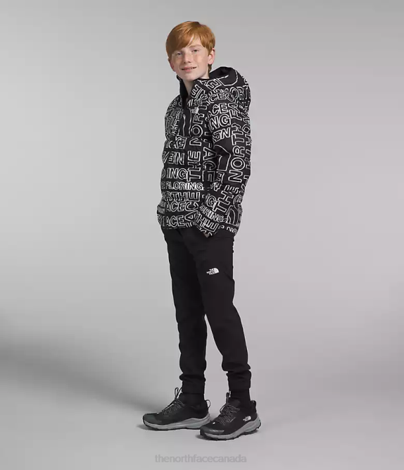 TNF Black TNF Marker Logo Print Kids The North Face Reversible North Down Hooded Jacket 42D0817