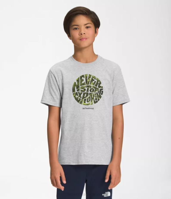 TNF Light Grey Heather/LED Yellow Kids The North Face Short-Sleeve Graphic Tee 42D01057