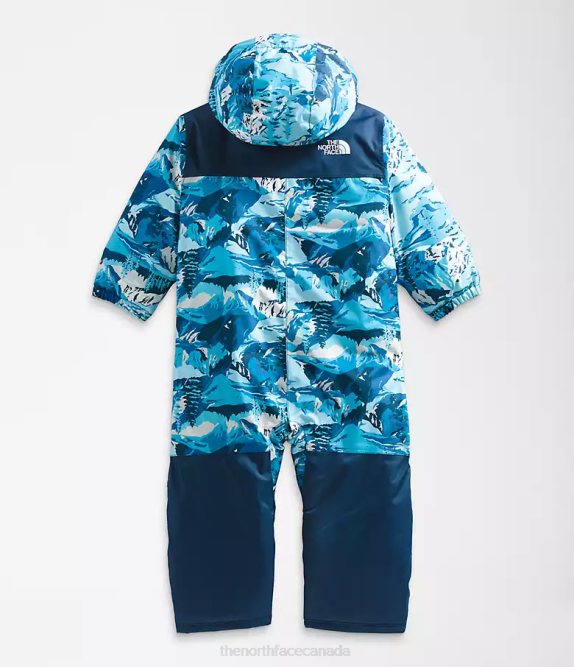 Acoustic Blue Snow Peak Mountains Print Baby The North Face Freedom Snow Suit 42D0276