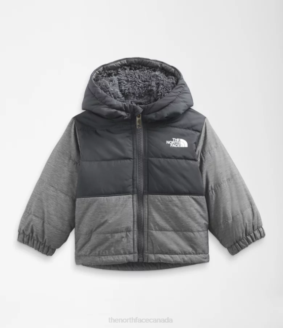 TNF Medium Grey Heather Baby The North Face Reversible Mt Chimbo Full-Zip Hooded Jacket 42D0865