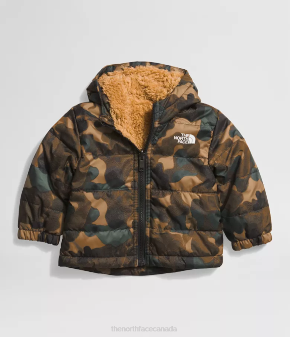 Utility Brown Camo Texture Small Print Baby The North Face Reversible Mt Chimbo Full-Zip Hooded Jacket 42D0867