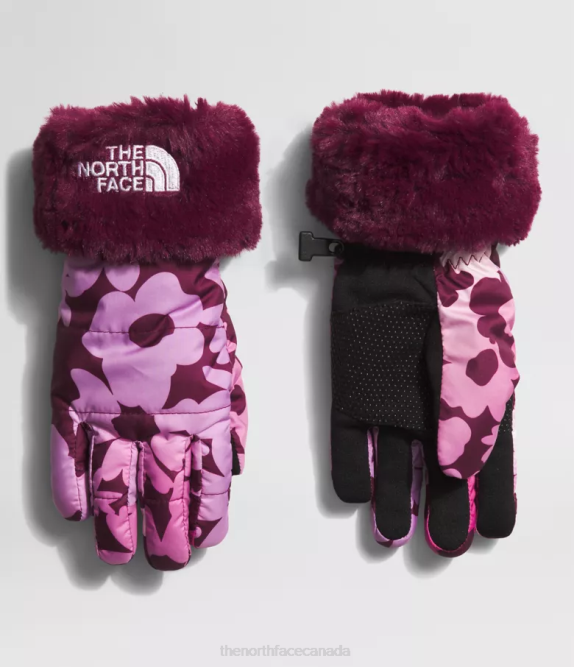 Boysenberry Gradient Floral Print Kids The North Face Mossbud Swirl Gloves 42D0461