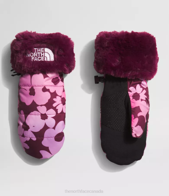 Boysenberry Gradient Floral Print Kids The North Face Mossbud Swirl Mitts 42D0631