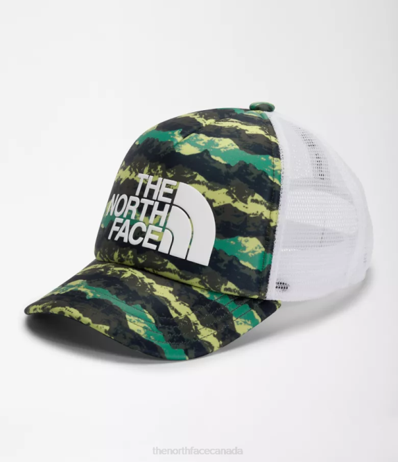 Deep Grass Green Mountain Panorama Print Kids The North Face Foam Trucker 42D0184