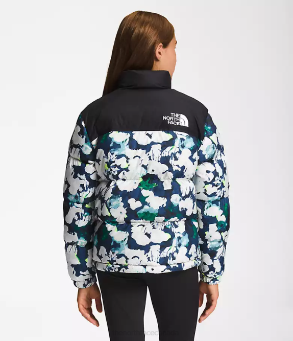 Summit Navy Abstrct Print Kids The North Face 1996 Retro Nuptse Jacket 42D0910