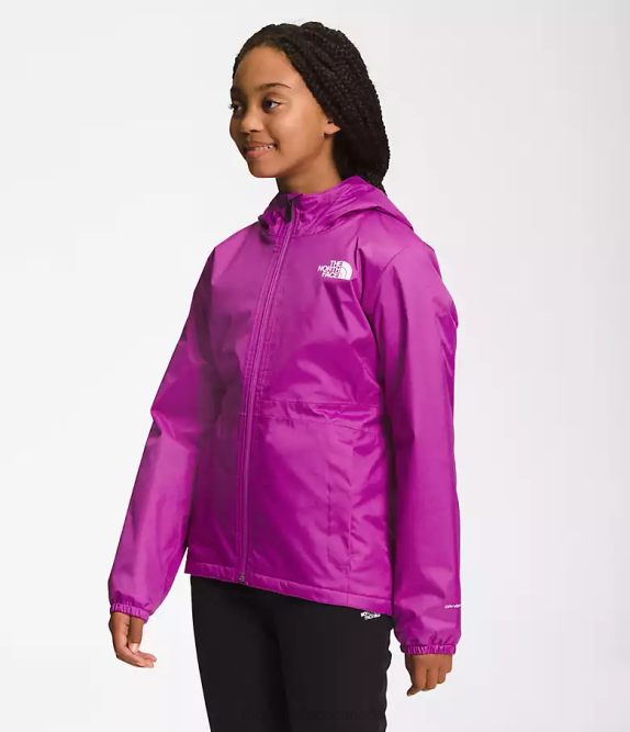 Purple Cactus Flower Kids The North Face Warm Storm Rain Jacket 42D0391