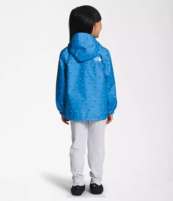 Super Sonic Blue Joy Floral Print Kids The North Face Antora Rain Jacket 42D089