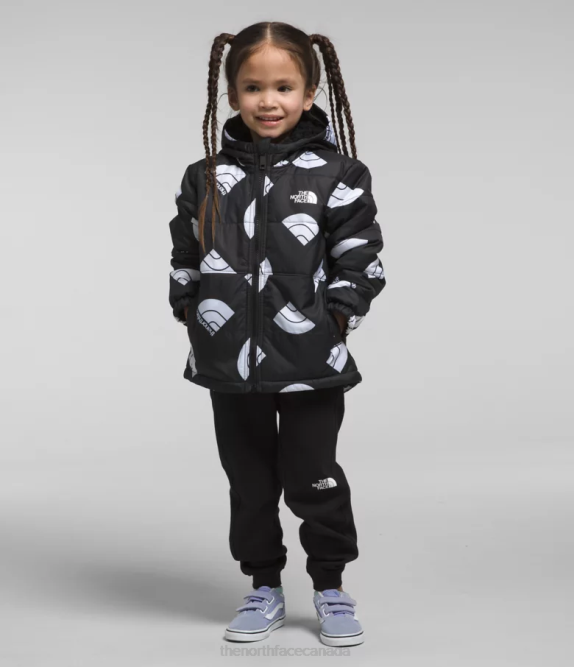 TNF Black Next Gen Logo Print Kids The North Face Reversible Mt Chimbo Full-Zip Hooded Jacket 42D0634