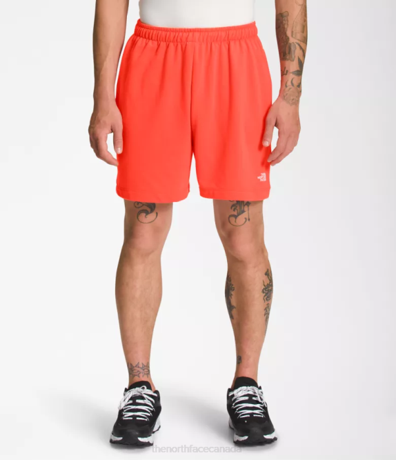 Retro Orange Men The North Face Simple Logo Fleece Shorts 42D0360