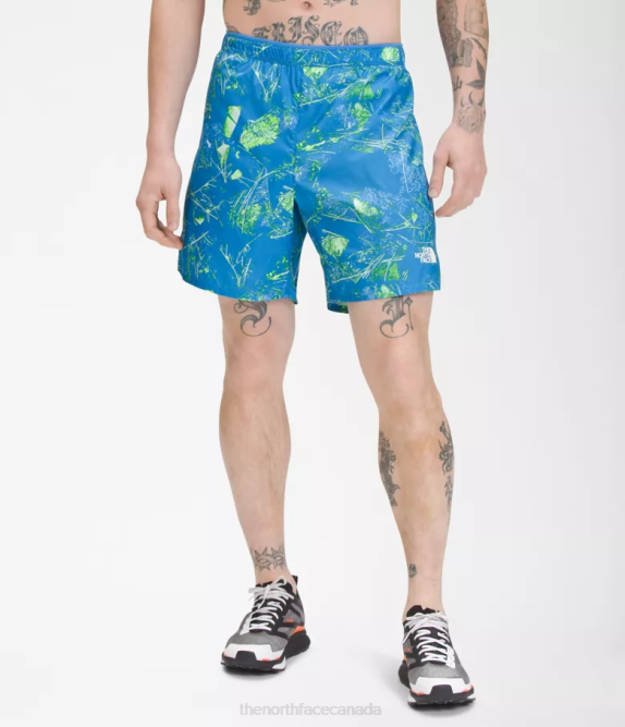 Super Sonic Blue Valley Floor Print Men The North Face Limitless Run Shorts 42D0958