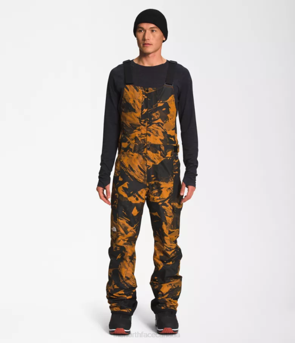 Leather Brown Tonal Mountainscape Print Men The North Face Freedom Bibs 42D0656