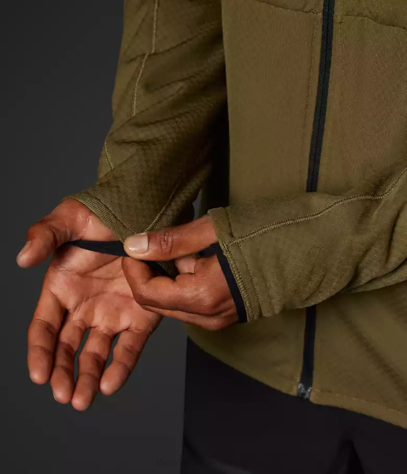 Military Olive Men The North Face Summit Series FUTUREFLEECE Full-Zip Hoodie 42D0404