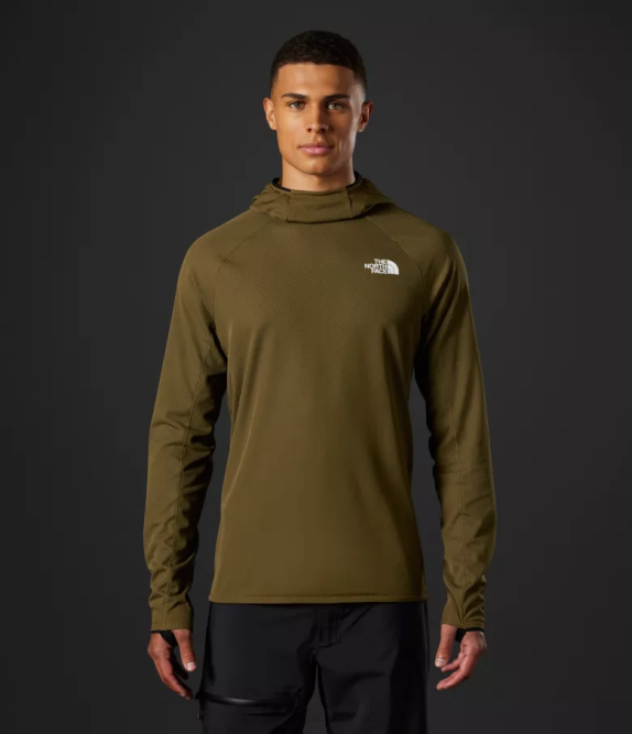 Military Olive Men The North Face Summit Series FUTUREFLEECE LT Pullover Hoodie 42D0348