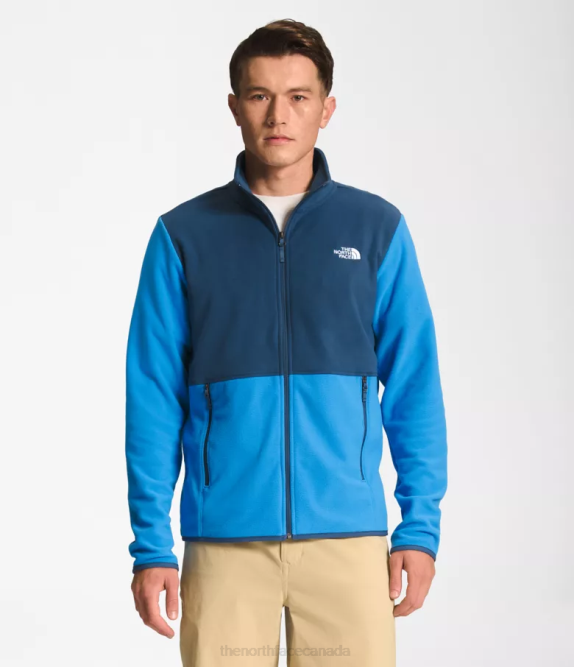 Shady Blue/Super Sonic Blue Men The North Face TKA Glacier Full-Zip Jacket 42D0413