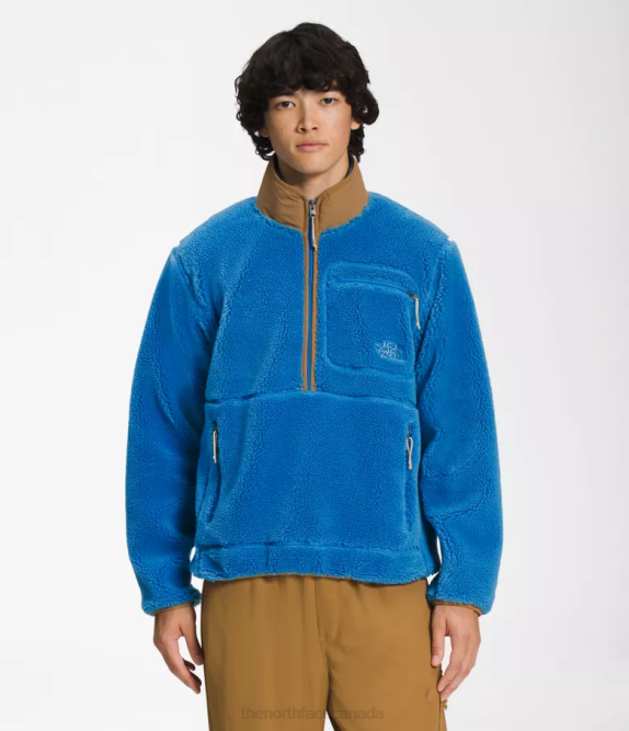 Super Sonic Blue/Utility Brown Men The North Face Extreme Pile Pullover 42D0121