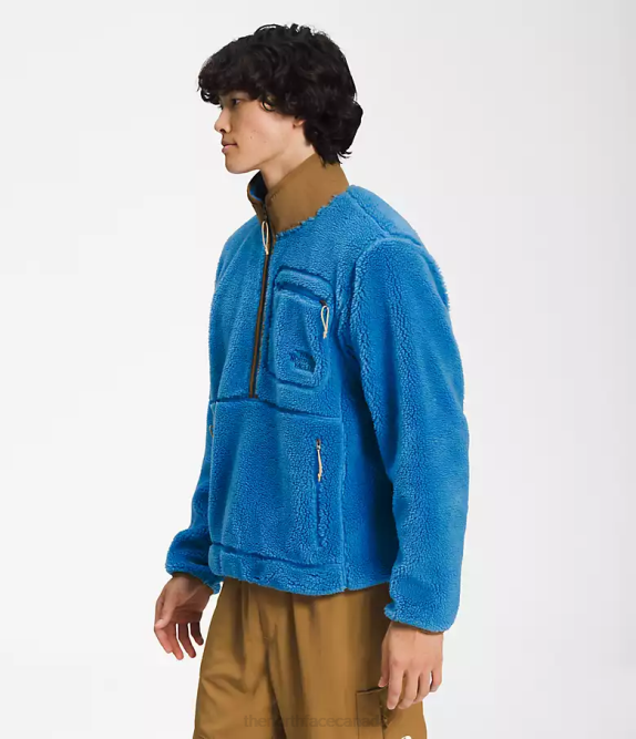 Super Sonic Blue/Utility Brown Men The North Face Extreme Pile Pullover 42D0121