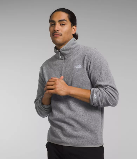 TNF Medium Grey Heather Men The North Face Alpine Polartec 100 -Zip 42D0777