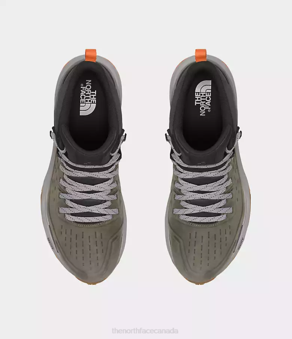 New Taupe Green/Asphalt Grey Men The North Face VECTIV Exploris 2 Mid FUTURELIGHT Leather Boots 42D0608