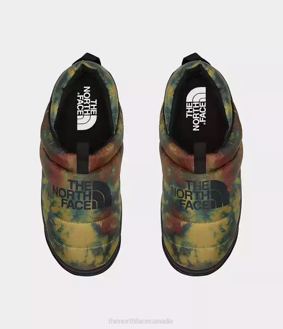 Antelope Tan Ice Dye Print/TNF Black Men The North Face Nuptse Mules 42D0557