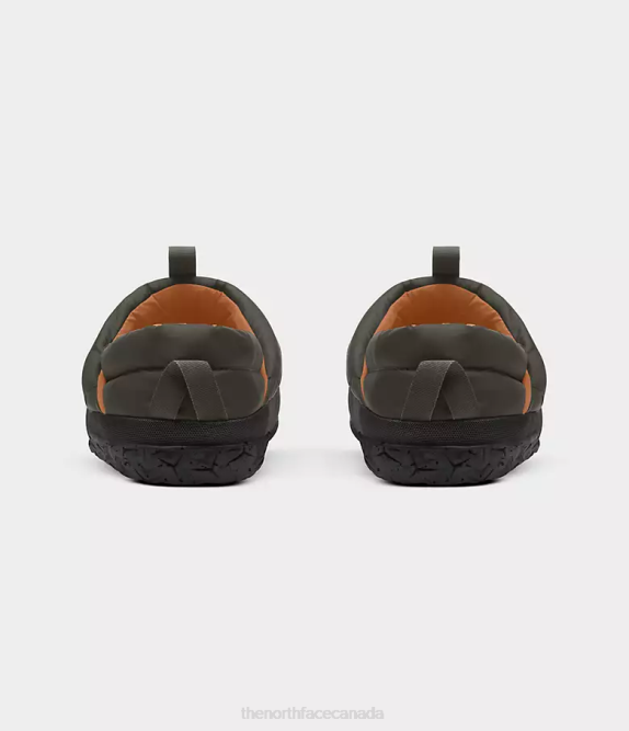 New Taupe Green/TNF Black Men The North Face Nuptse Mules 42D0556