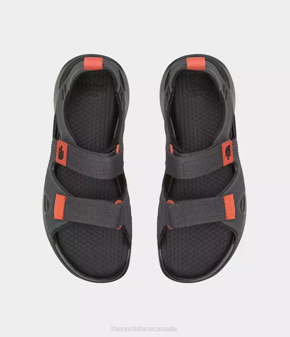 Asphalt Grey/Retro Orange Men The North Face Hedgehog Sandals III 42D0553