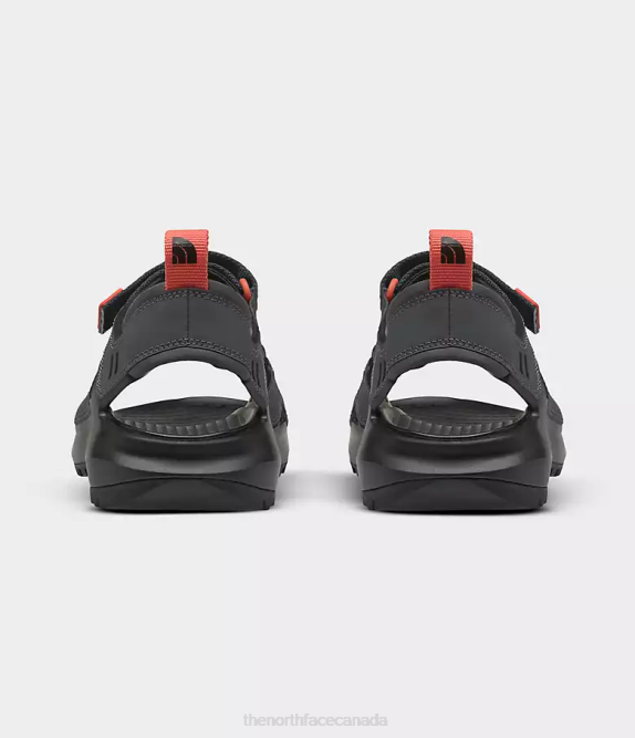 Asphalt Grey/Retro Orange Men The North Face Hedgehog Sandals III 42D0553