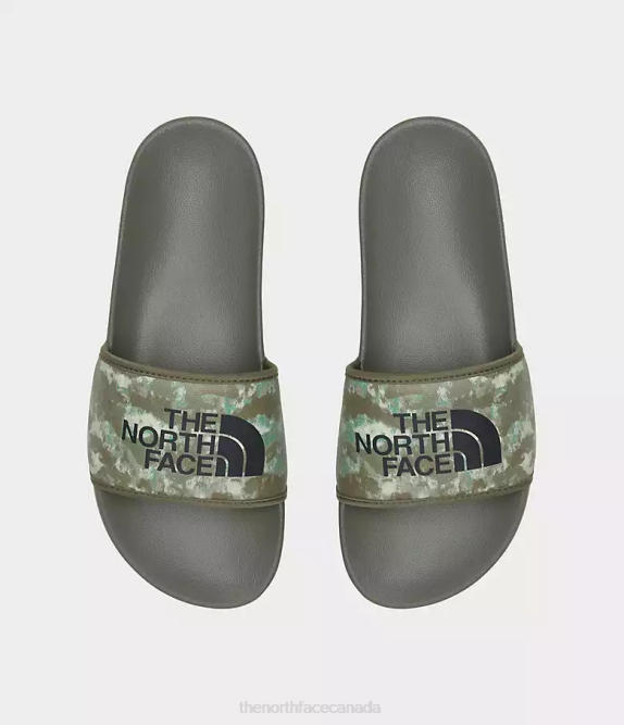 Military Olive StippLED Camo Print/TNF Black Men The North Face Base Camp Slides III 42D034
