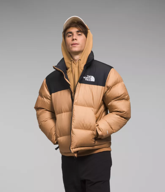 Almond Butter/TNF Black Men The North Face 1996 Retro Nuptse Jacket 42D0471