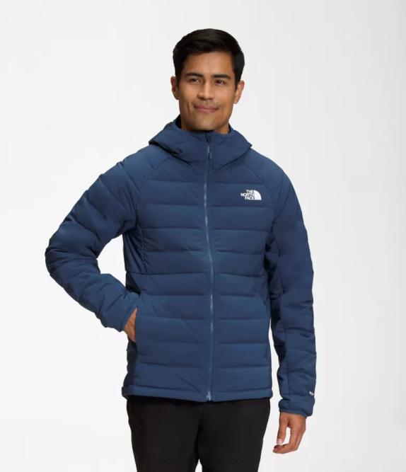 Shady Blue Men The North Face Belleview Stretch Down Hoodie 42D0919