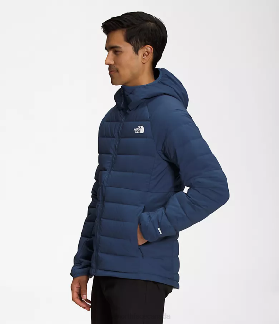 Shady Blue Men The North Face Belleview Stretch Down Hoodie 42D0919