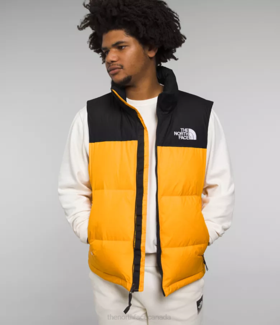 Summit Gold/TNF Black Men The North Face 1996 Retro Nuptse Vest 42D0293