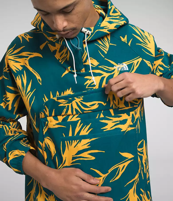 Blue Coral Tropical Paint Brush Print Men The North Face Class V Pullover 42D0593