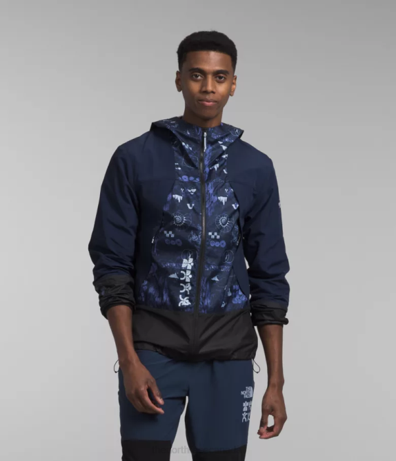 Summit Navy Nature Remix Print/Summit Navy Men The North Face Trailwear Wind Whistle Jacket 42D0344