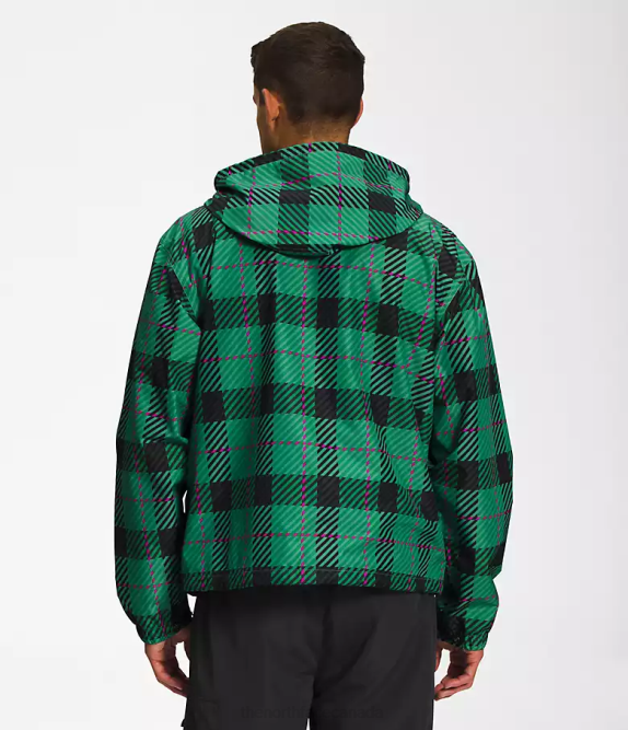 Deep Grass Green Plaid Men The North Face M66 Utility Rain Jacket 42D0295