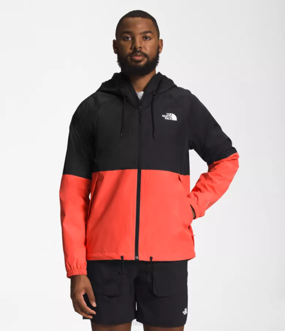 TNF Black/Retro Orange Men The North Face Antora Rain Hoodie 42D01200