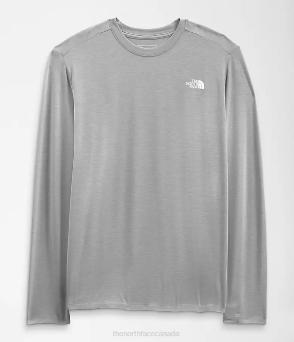 Meld Grey Heather Men The North Face Wander Long-Sleeve 42D021