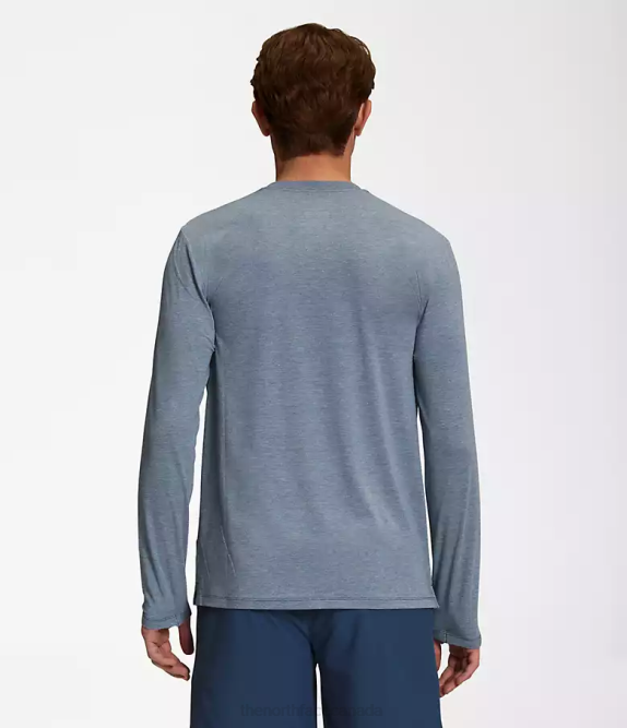 Shady Blue Heather Men The North Face Wander Long-Sleeve 42D020