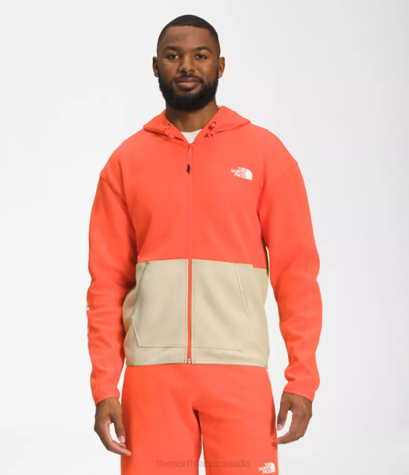 Gravel/Retro Orange Men The North Face TNF Tech Full-Zip Hoodie 42D0208