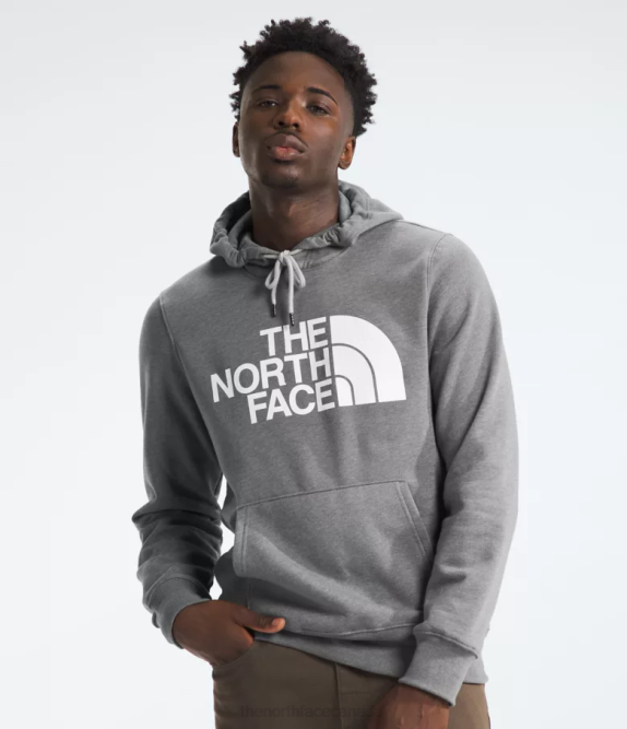 TNF Medium Grey Heather/TNF White Men The North Face Half Dome Pullover Hoodie 42D0104