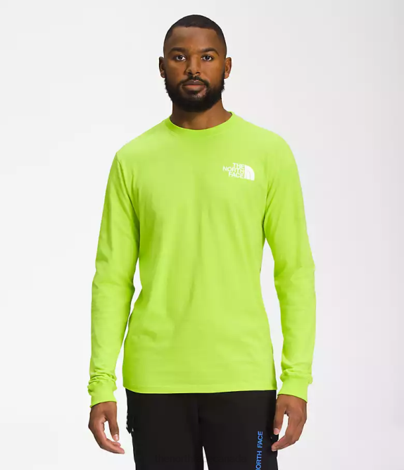 Led Yellow/TNF Black Men The North Face Long-Sleeve Box NSE Tee 42D01213