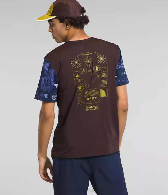 Summit Navy Nature Remix Print Men The North Face Trailwear Lost Coast Short-Sleeve 42D0882