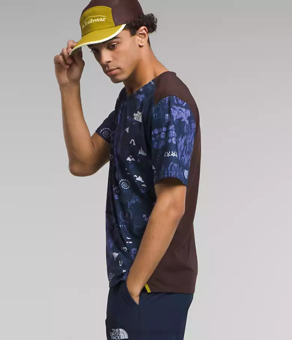 Summit Navy Nature Remix Print Men The North Face Trailwear Lost Coast Short-Sleeve 42D0882