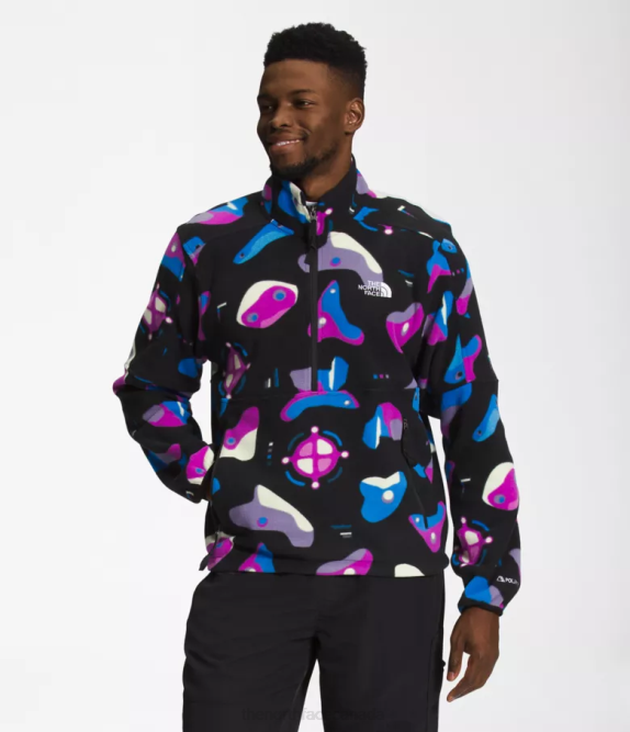 TNF Black Infographic Print Men The North Face TNF Polartec 100 -Zip 42D0302