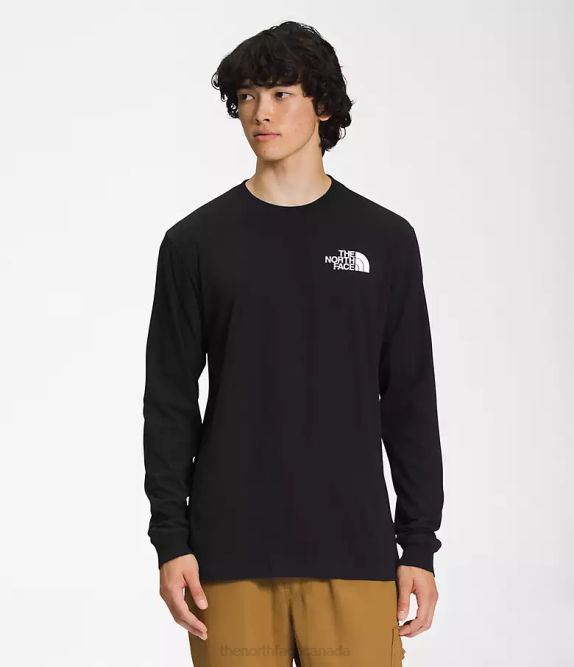 TNF Black/TNF White Men The North Face Long-Sleeve Box NSE Tee 42D01206
