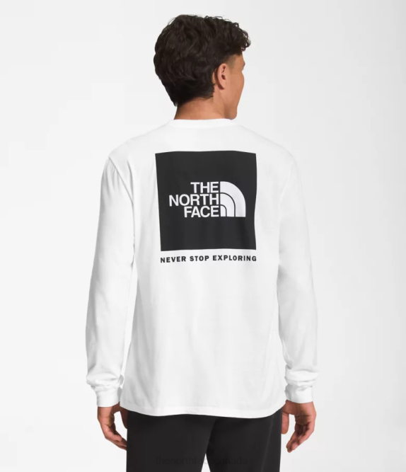 TNF White/TNF Black Men The North Face Long-Sleeve Box NSE Tee 42D01212